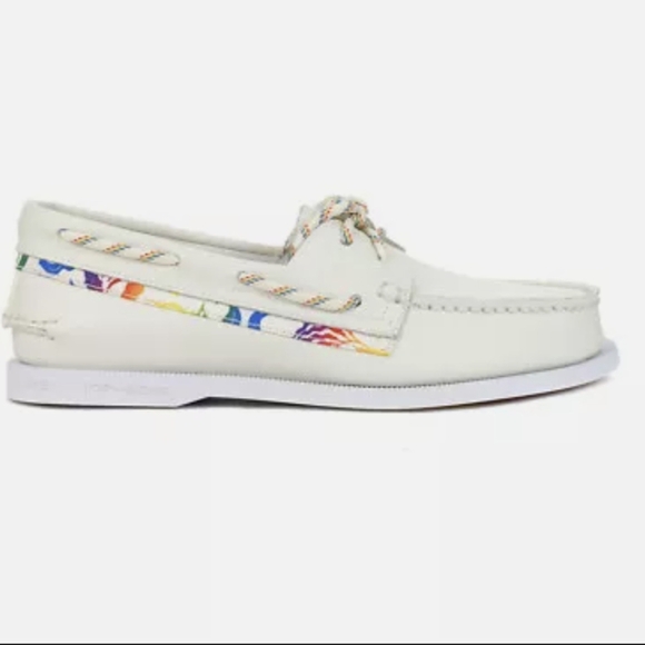 Sperry White Rainbow Boat Shoes, Exclusive Pride Edition unisex 10.5 M 12 W NIB - Picture 14 of 15